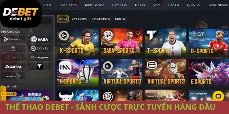 Thể Thao Debet – Sảnh Cược Trực Tuyến Hàng Đầu Năm 2026